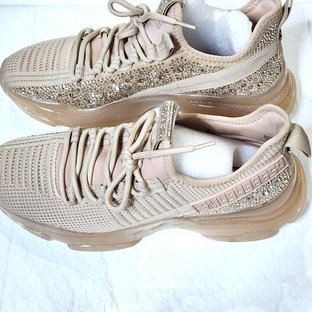 Steve Madden SM NY90 Mens Beige Rhinestone Embellished‎ Fashion Sneakers Size 10